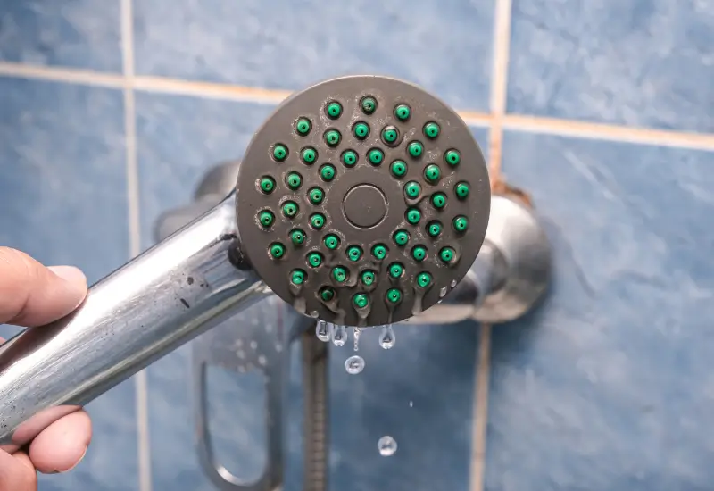 A shower head leak in Illinois